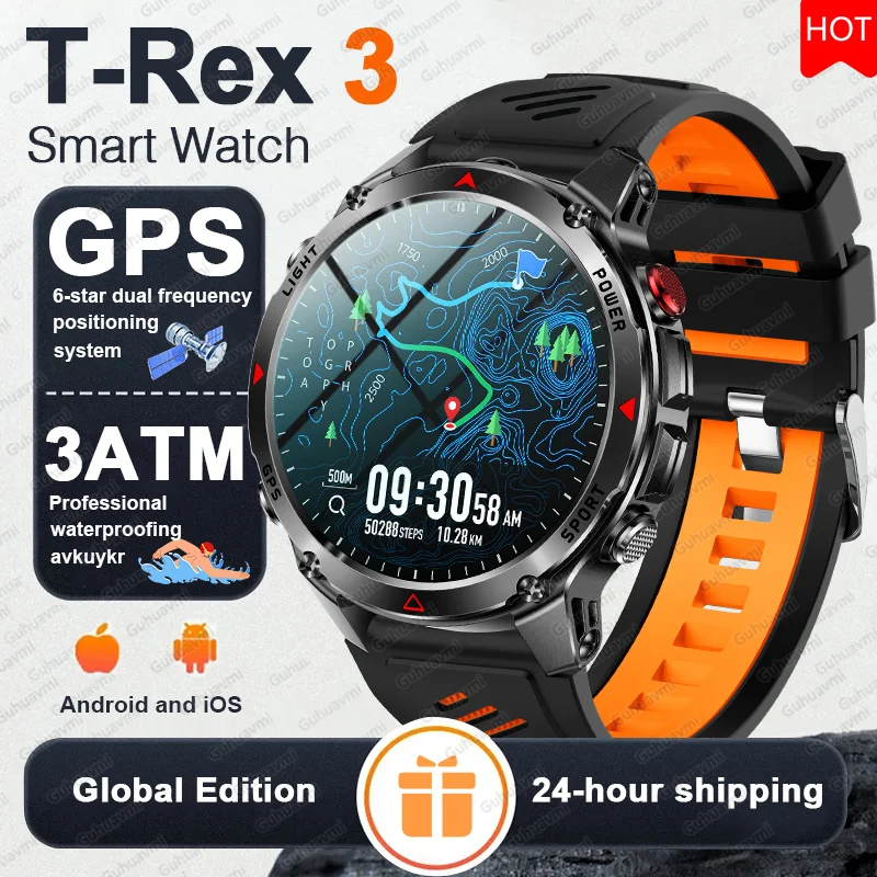 2025 nouvelle carte GPS Navigation montre intelligente hommes femmes écran Amoled 3ATM étanche Sport montre intelligente boussole NFC BT appel montres hommes