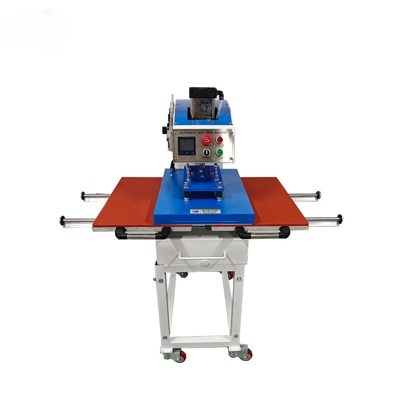 Automatic sliding pneumatic double station heat transfer machine