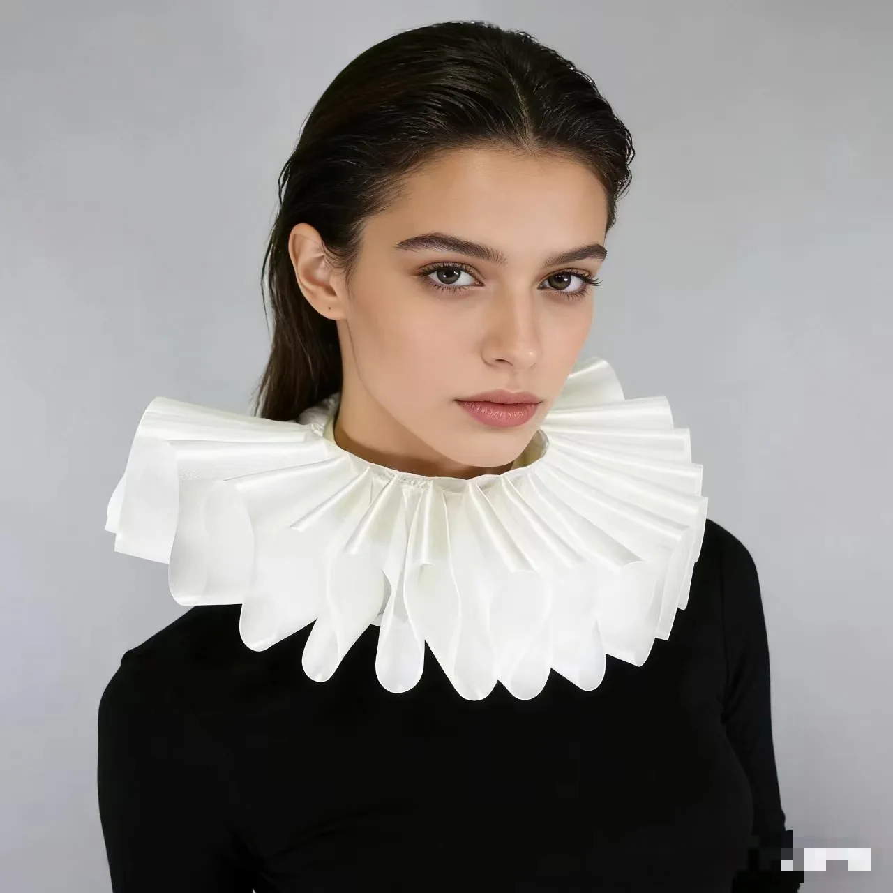 Detachable Shakespeare Neck Ruffled Collar Vintage Elegant Renaissance False Collar White Opera Retro Ruff Collar Cosplay