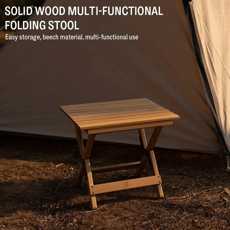 GERC Solid Wood Folding Mazar Stool Light Travel Portable Folding Outdoor Campers Small Mazar Stool