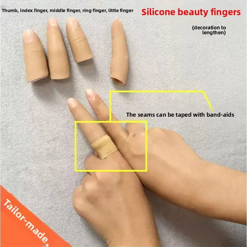 Silicone Prosthetic Beauty Fingers  Finger Cots Artificial Prosthetic Gloves Customizable Prosthesis With Size Data Service