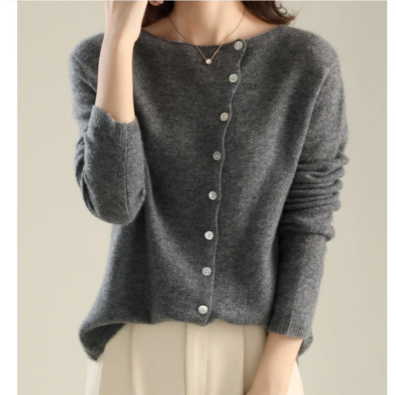 Autumn Winter Sweater Women Elegant Button Design Knitted Cardigans For Women Casual Sweaters