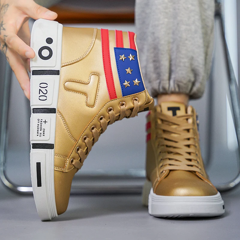 Zapatos antideslizantes de alta calidad para hombre, calzado deportivo informal con suela gruesa, tendencia estudiantil, otoño 2024