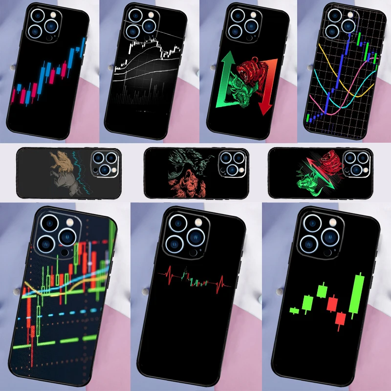 Trade Investment Forex Stock market Phone Case For iPhone 16 15 13 12 11 14 Pro Max 12 13 mini XR 15 16 Plus 16e Cover Shell