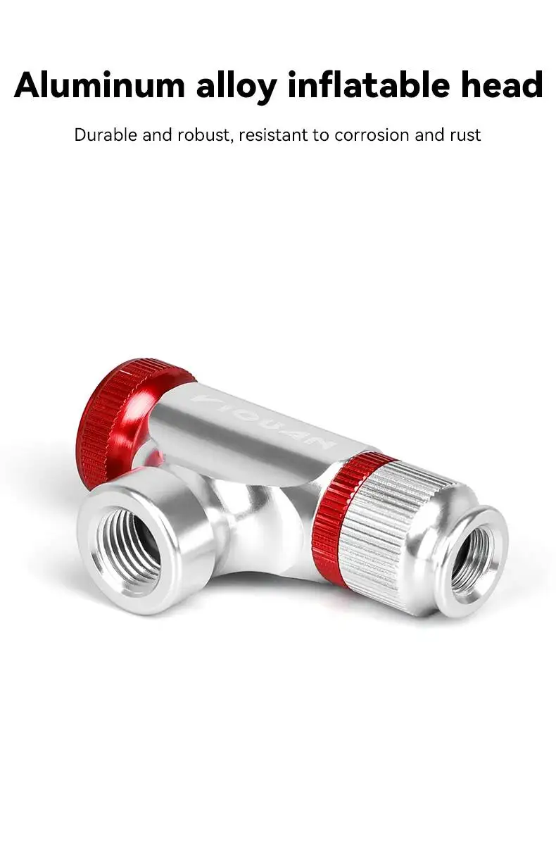ESLNF Pumpen Aufpumpkopf aus Aluminiumlegierung Reifenwerkzeug Mini Fahrrad CO2-Pumpe Fahrradzubehör – Detail 5