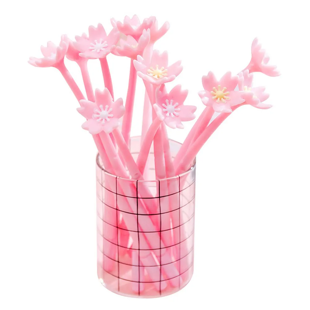 

10Pcs Flower Pen Cute Gel Pens for Kids and Students Smooth Writing Pen for School Office Stationery Supplies Lovely Design Pink