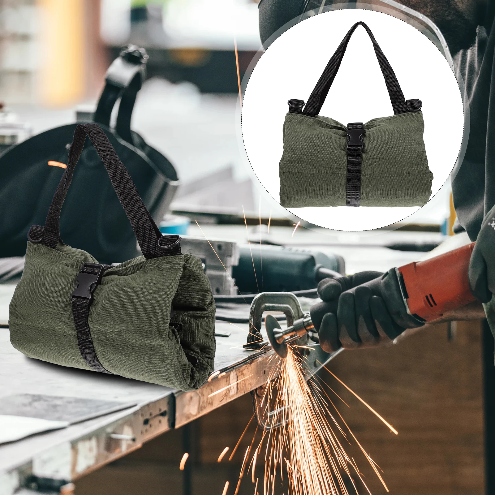 

Kit Canvas Pouch Seat Bag Organizer Hanging Tool Seat Storage Pouch Fixing Toolbox Auto Accessories Storage