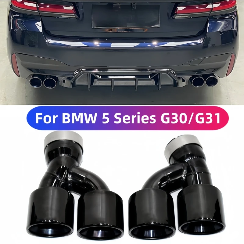 For 2018 2019 2020 2023 BMW 5 Series tailpipe  G30 G31 exhaust pipe modification quad carbon fiber muffler M tip exhaust head