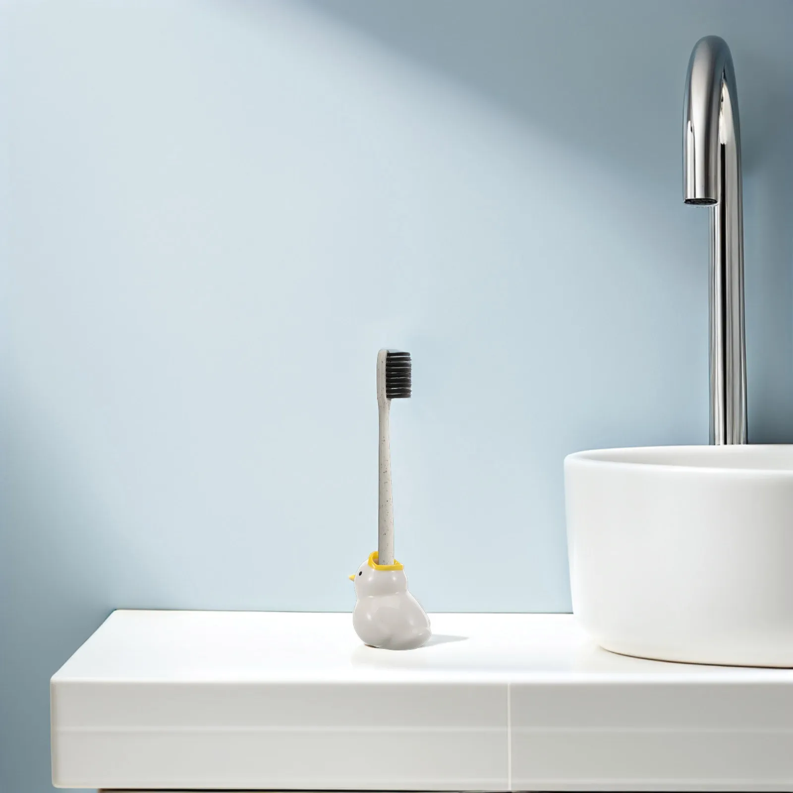 

Ceramic Toothbrush Holder Cartoon Bathroom Accessory Spacesaving Countertop Holder Modern Animal Stand