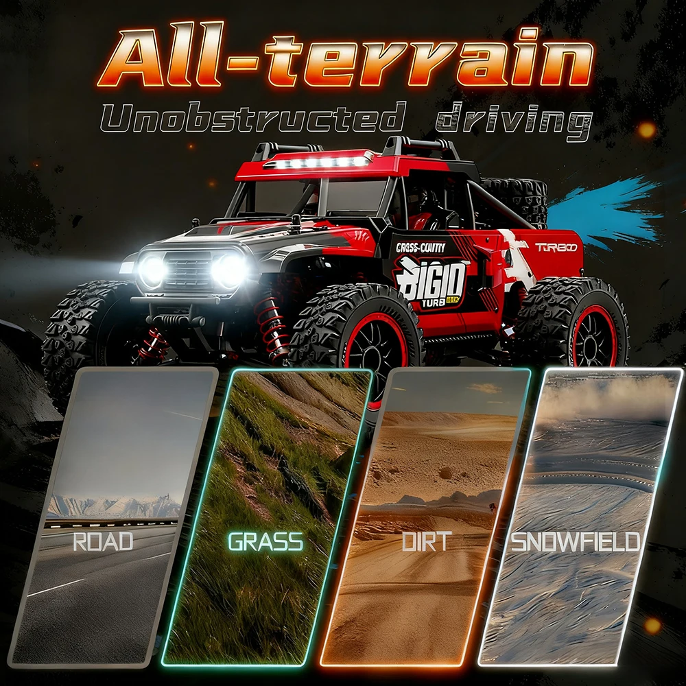 Rosso C8805 RC Auto 2.4G Telecomando Racing Drift Car Scala 1:16 4WD 70 KPH Ad Alta Velocità Fuoristrada Camion Giocattoli Regali per Ragazzi Adulti