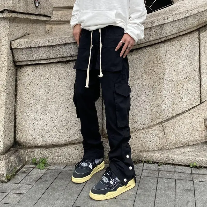 แฟชั่นผู้ชายเก๋ Cargo กางเกง Streetwear Joggers High Street Techwear ชาย Casual กางเกงญี่ปุ่น Hip Hop Punk Harem กางเกง