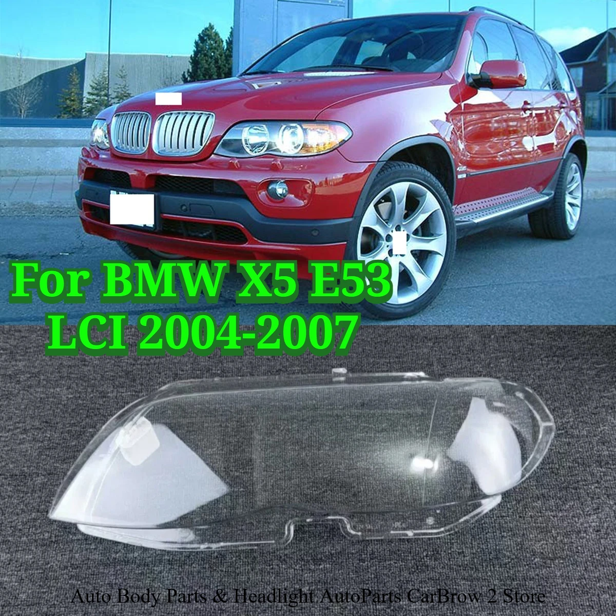 1Pair Front Lamp Plexiglass Lens Shell For BMW X5 E53 LCI 2004-2007 Transparent Headlamp Outer Shield Restore Headlight Surface