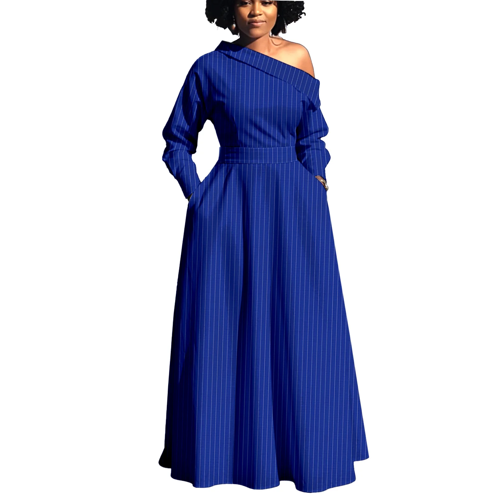 

Women's Turkey Dress African Attire Kente Print Anakra Dress Cotton Dashiki Outfit Nigerian Clothes for Party