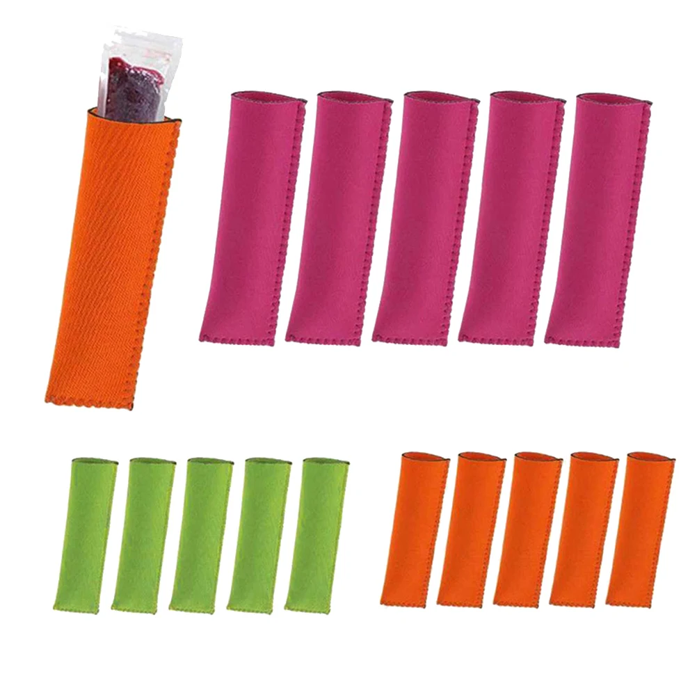 

20pcs Popsicle Bags Reusable Neoprene Ice Pop Holders Freezer Sleeves Insulation No Mess Kitchen Bar Tools