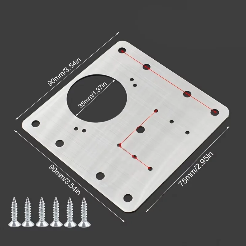 2 Sets Stainless Steel Hinge Repair Plates with Screws for Reinforcing Cabinet Doors