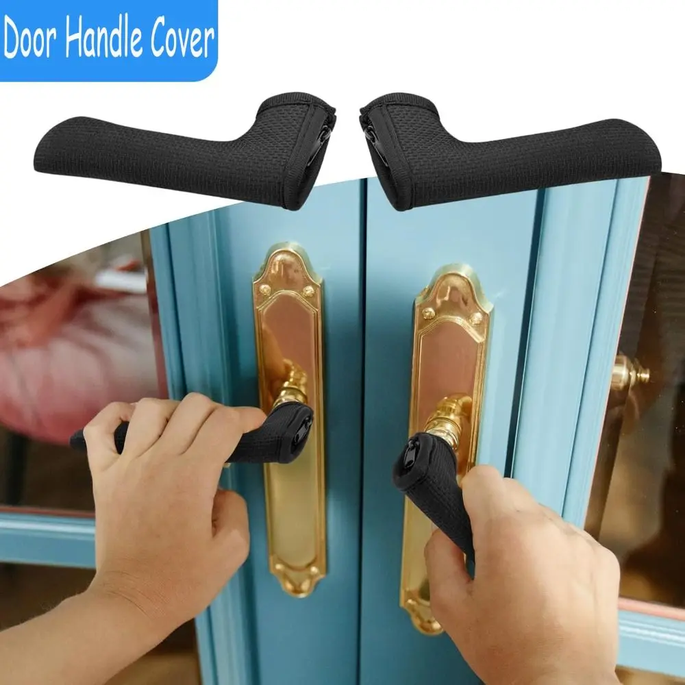 Black Door Handle Covers Made of Neoprene Anti-Scald Hands Door Knob Covers Winter Antifreeze Durable Knob Protector