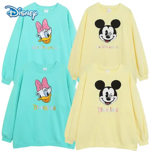 Disneyland Walt Disney World Sweatshirt Mickey Mouse Daisy Duck Cartoon Print Embroidery Women Pullover Fleece Tee Jumper Tops