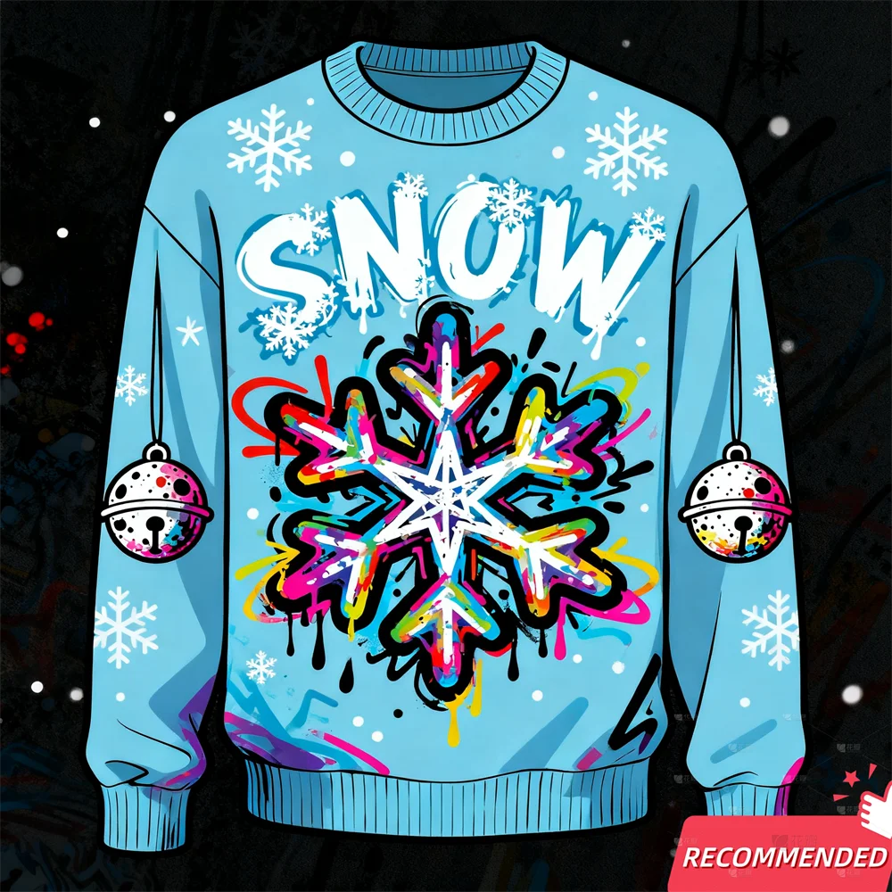 سانتا القبيح عيد الميلاد البلوزات بطة صفراء و ثلج مضحك ثلاثية الأبعاد مطبوعة رجالي سترة عيد الميلاد عطلة طاقم الرقبة البلوفرات بلوزات