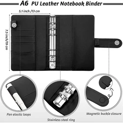 PU Leather Budget Planner Notebook com zíper, carteira de dinheiro, Envelopes Bolsos Binder, carteira de dinheiro, economizar dinheiro, luxo, A6