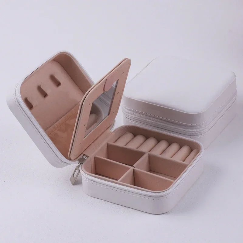 1 قطعة صندوق تخزين المجوهرات المنزلية المحمولة قلادة مجوهرات صغيرة من طبقة واحدة ، خاتم ، حلق ، حلق ، صندوق تعبئة القرط