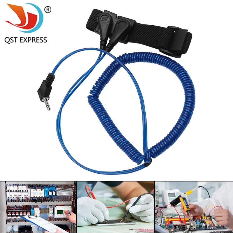 1 Set Anti-Static Wrist Strap ESD Discharge Band Adjustable Bracelet Grounding Wire Wristband Sensitive Electronics Repair Tools