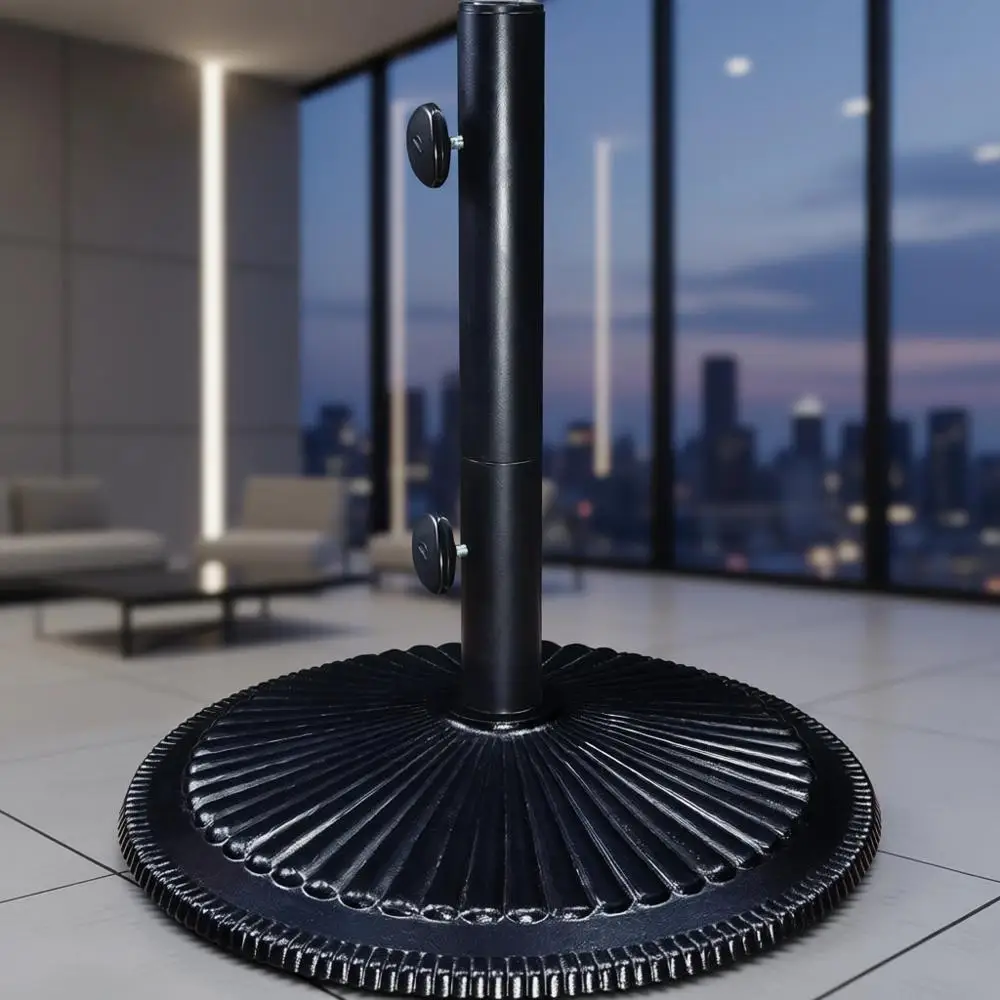 

Основание для зонта из чугуна, 15-дюймовое, сатиновое черное, для зонтов весом до 22,7 кг