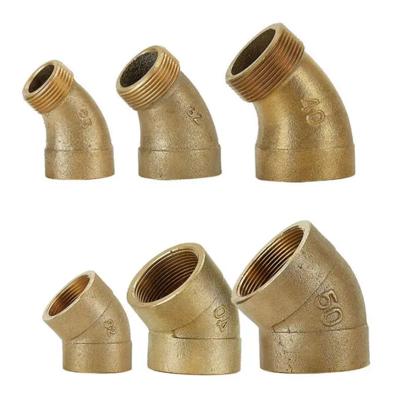 

1/2" 3/4" 1" 1-1/4" 1-1/2" 2" BSPP Female Male Thread Brass 45 Degree Elbow Pipe Fitting Coupler Connector Adpater