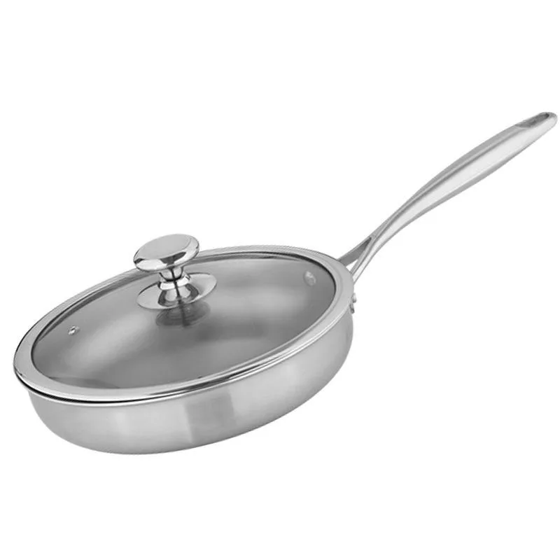 Modern genuine titanium multi-layer composite non-stick frying pan cookware set household uncoated metal pan