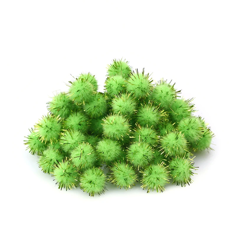 100pcs Colored Glitter Balls pompom Furry Balls Kids DIY Craft Supplies Handmade Creative Decoration Materials pom poms KQ001