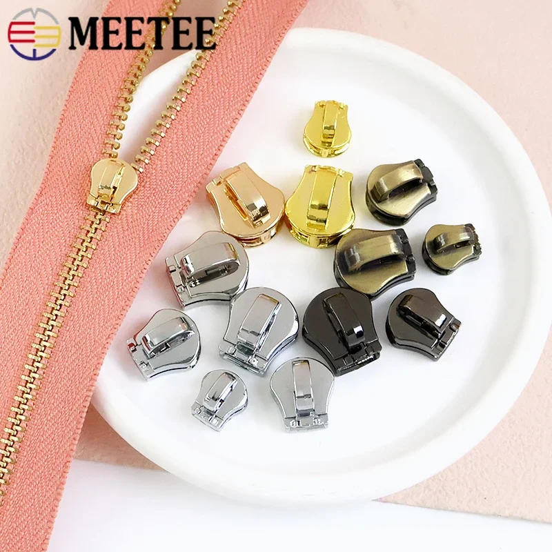 

10-50Pcs 3# 5# 8# 10# Zipper Puller Slider for Metal Zippers Bag Jacket Pocket Zips Head Clothing Zip Repair Sewing Accessories