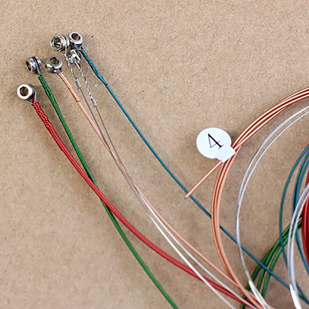 6 sztuk/zestaw Tęczowe struny do gitary akustycznej Struny do gitary Części do gitary Elektryczna gitara Pasek na ramię Kolorowy uniwersalny