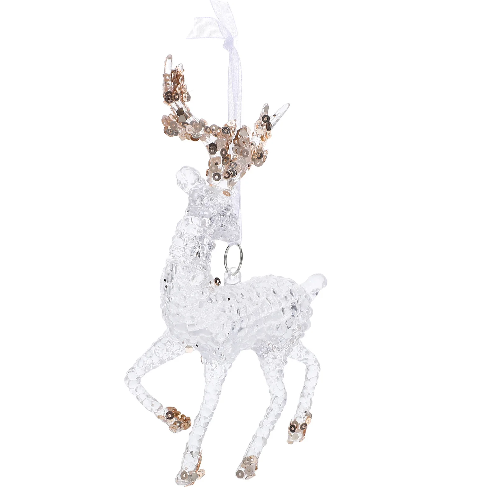 

Christmas Tree Reindeer Ornament Transparent Acrylic Hanging Deer Elk Pendant Elegant Glitter Christmas Hanging Decor