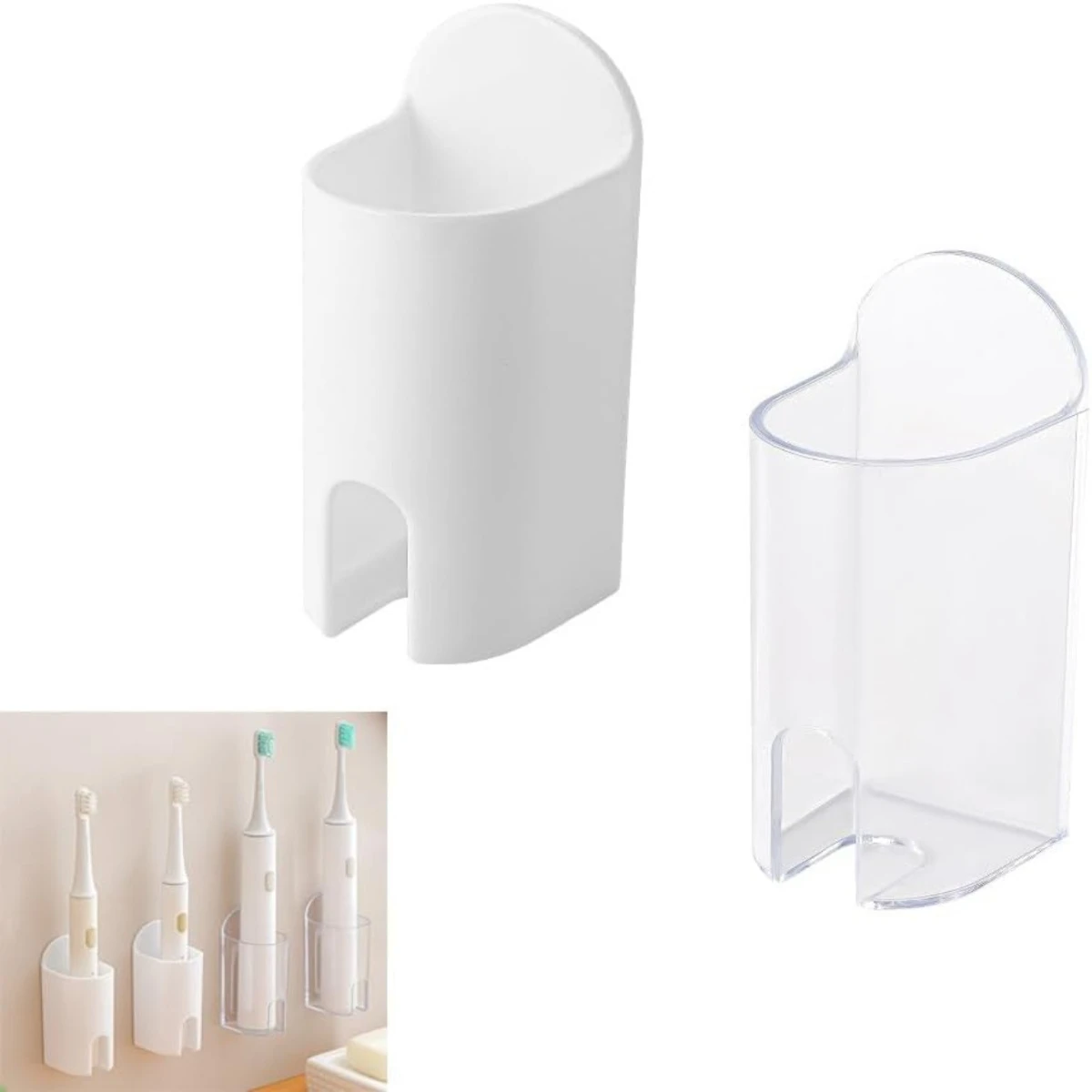 Transparent Electric Toothbrush Holder Bathroom Wall Mounted Toothbrush Storage Base Dental Appliance Organizer Rack for Home