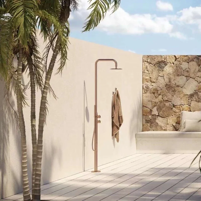 

316 stainless steel brushed outdoor beach pool hot and cold shower faucet