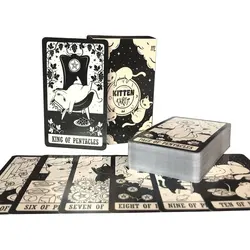 Baraja de cartas de oráculo de Tarot de gatito, juego de cartas de adivinación del destino, entretenimiento, reuniones familiares, 78