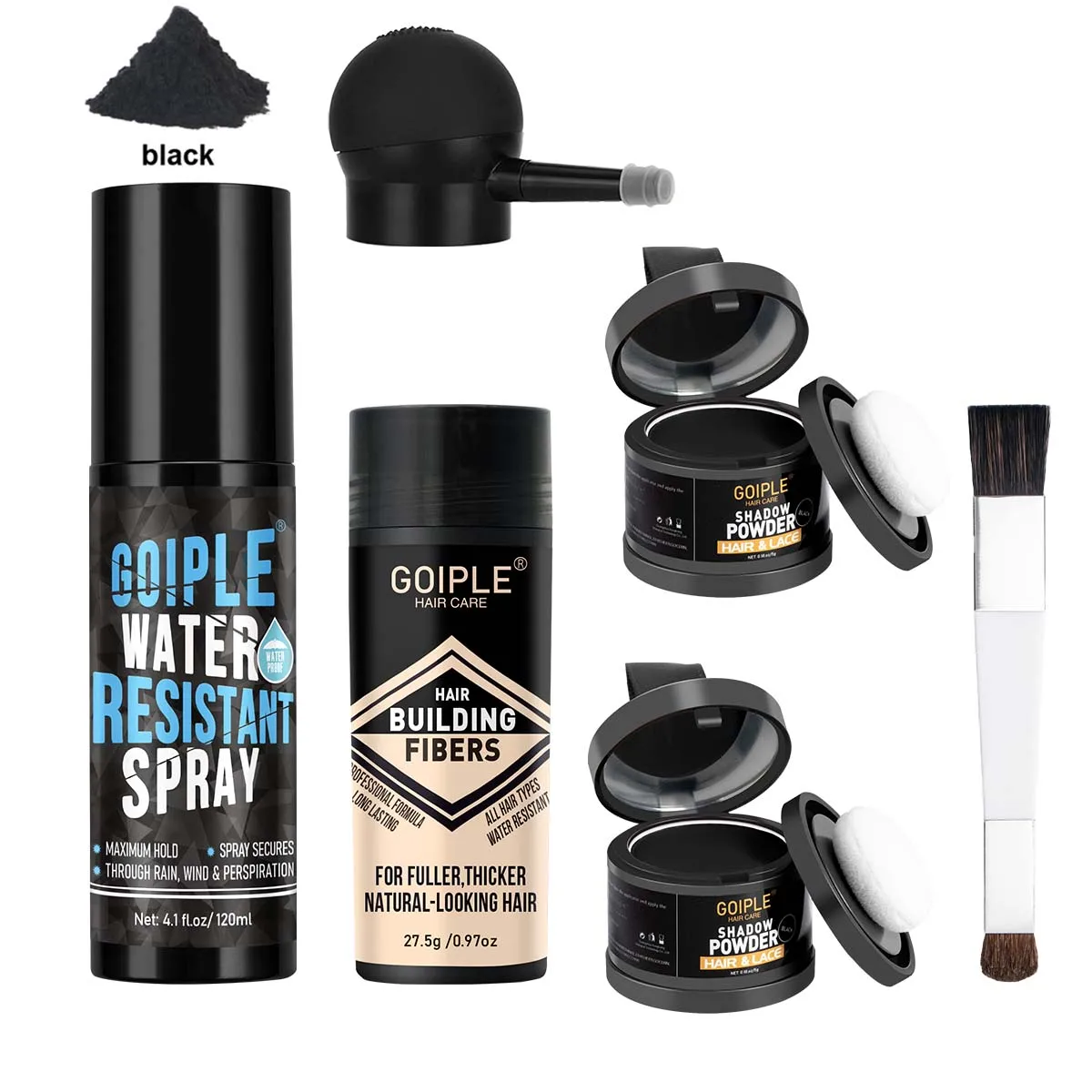 

Hair Fiber Styling Water Resistant Spray Hair Building Fibers Instant Thicken Hairline Shadow Powder Anti Hair-loss Products Kit