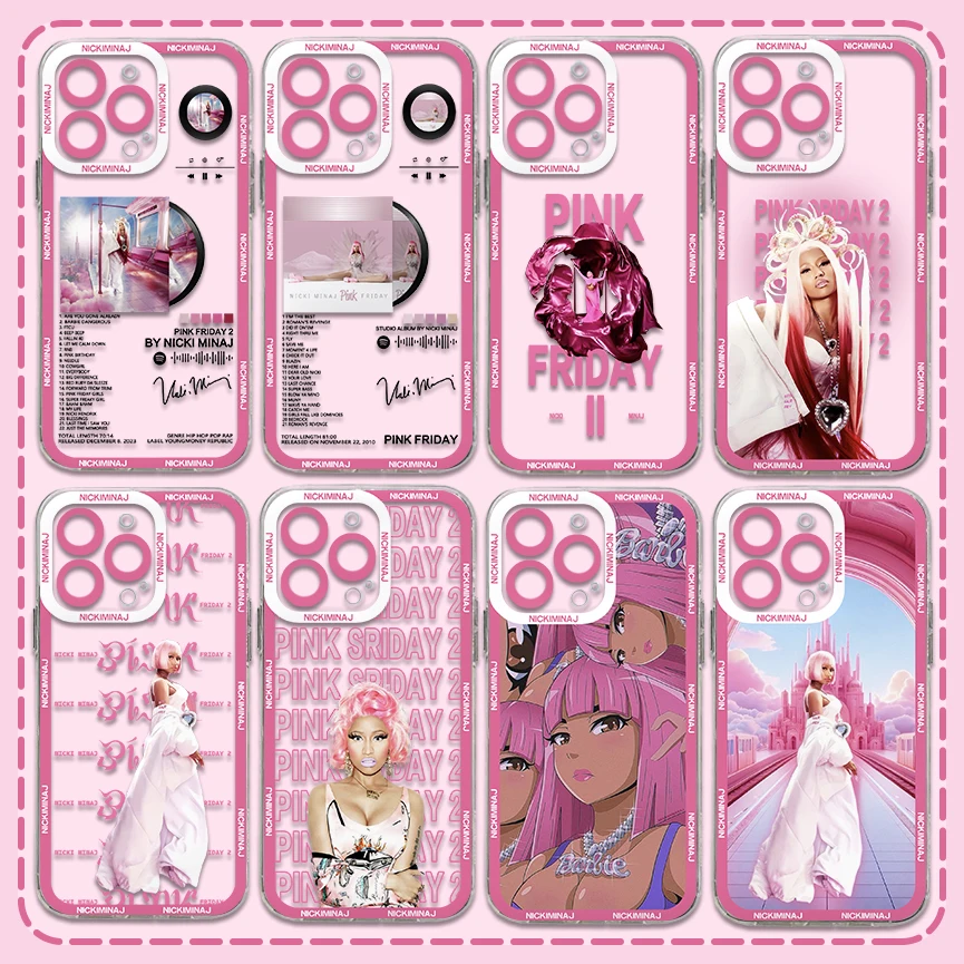 Nicki Minaj Rapper Pink Friday 2 Phone Case For iPhone 15 14 13 12 11 Mini Pro Max X XR XSMax 6S 6 7 8 Plus SE Transparent Cover