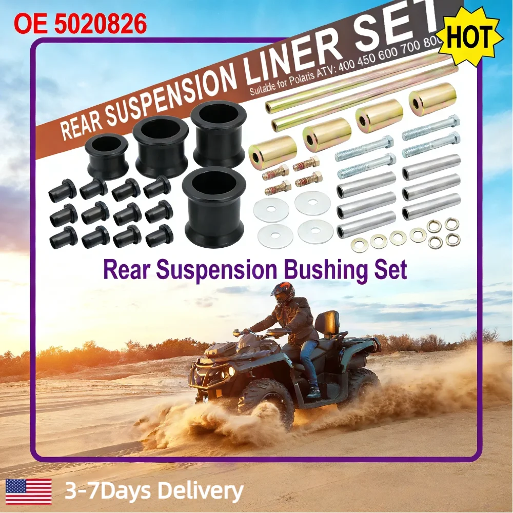 

Rear Left & Right A-Arm Bushing Shafts Kit OE5020826 Upper Mounts Polyurethane Alloy Steel for Polaris Sportsman 400-700