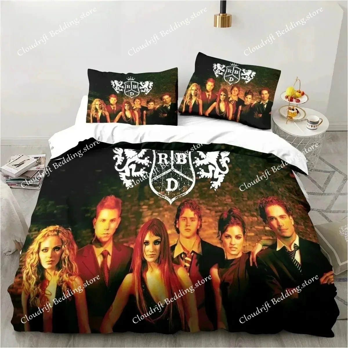 

3D Print Music Band RBD Bedding Set Duvet Cover Comforter Bed Set Quilt Cover Pillowcase,King Queen Twin Size Boys Girls Adult02