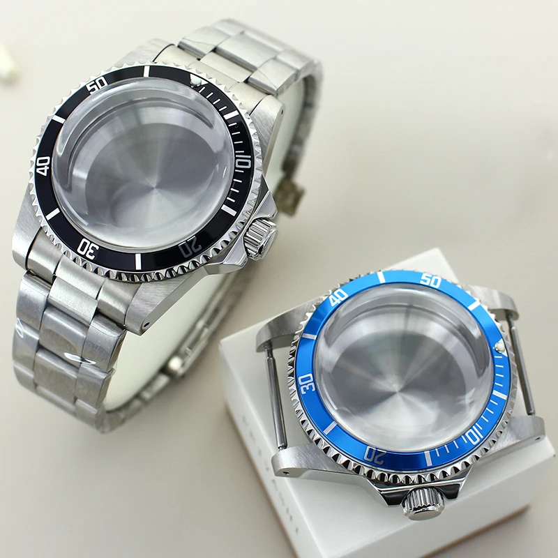 NH35 Gehäuse 38MM Vintage Uhrengehäuse Armband Kuppel Acrylglas für NH35 NH36 NH34NH38 NH70 Uhrwerk Unidirektionale Rotationslünette