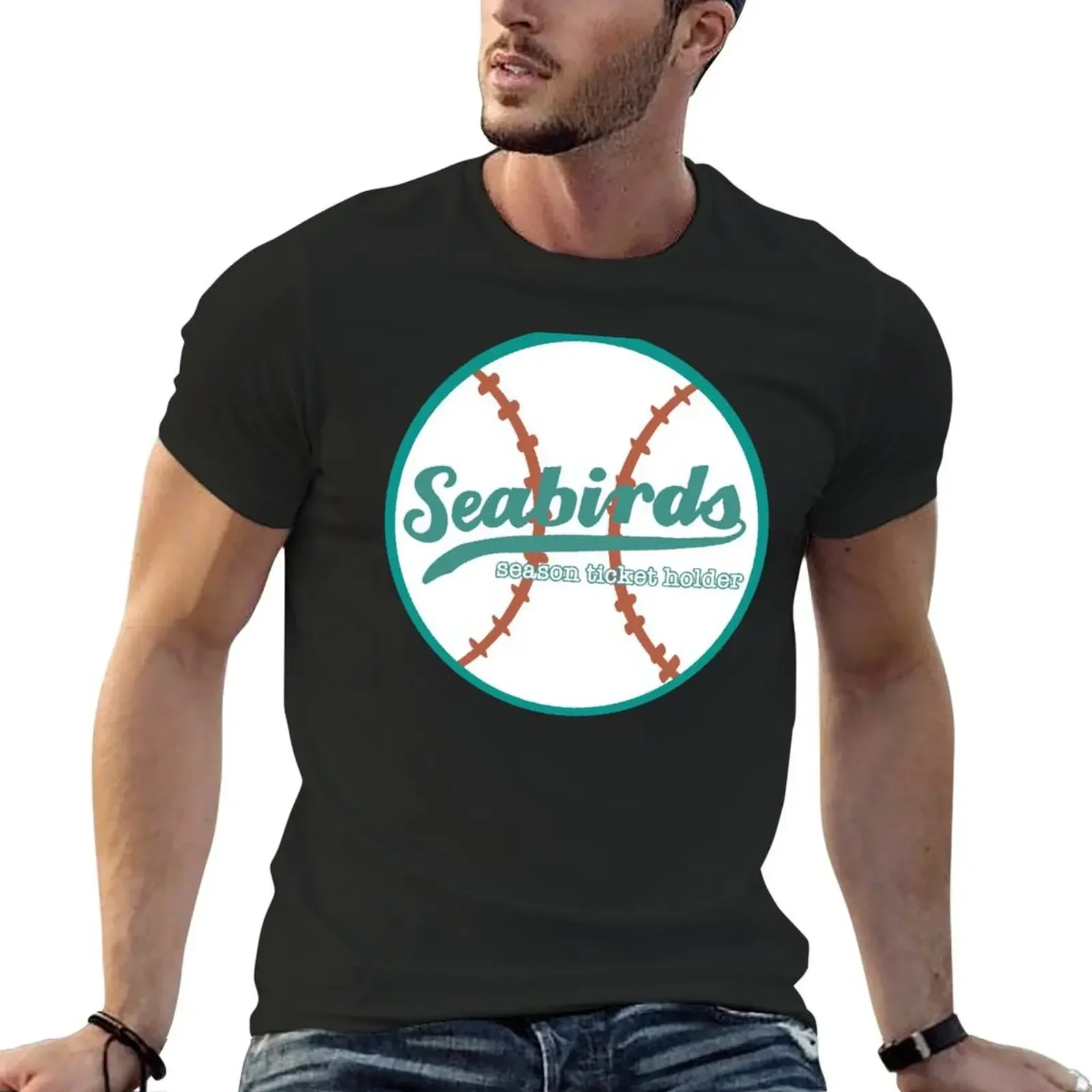 Seabirds season ticket holder T-Shirt vintage customs oversizeds cheap stuff shirts men graphic