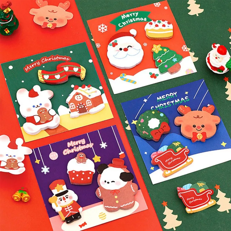 Vrolijk Kerst Plakbriefjes Memo Pad Label Notitie Bookmarks Blocnote School Kantoorbenodigdheden Vakantie Geschenken