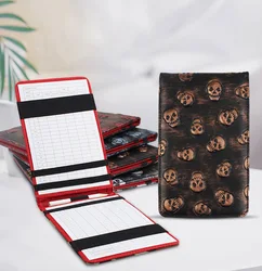Golf Scorecard Holder Portable PU Leather Yardage Notebook Cover Deluxe Pocket Recording Score Card Covers Gift for Golfer