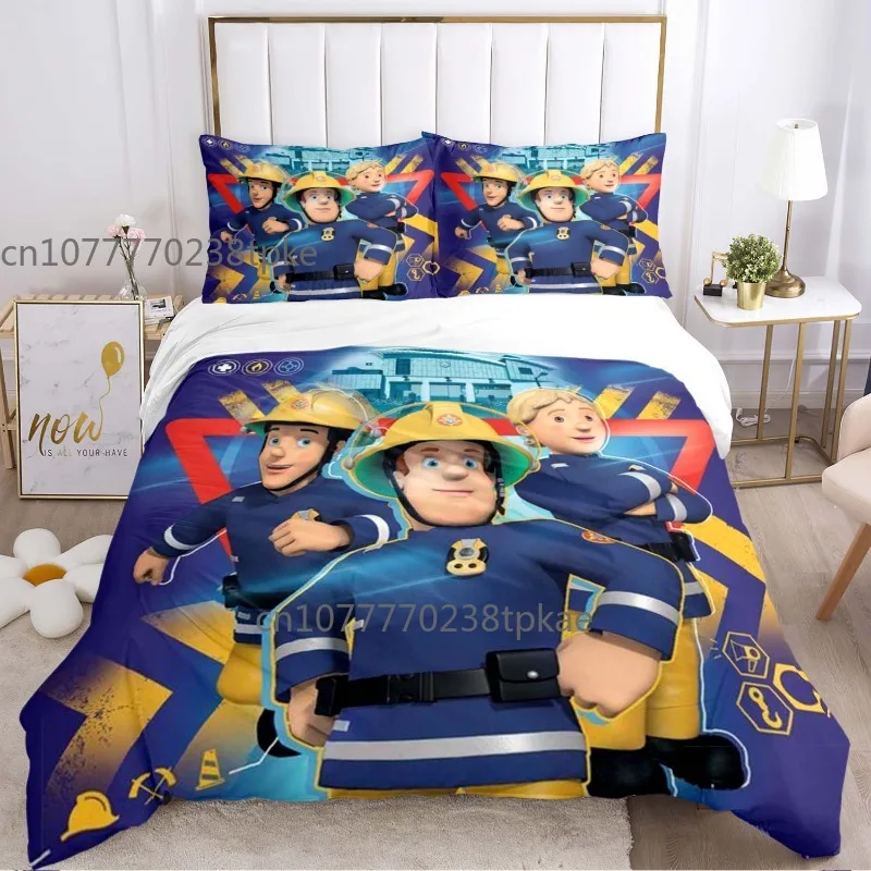 Fireman Sam Children Duvet Cover Sets Printed Bedding Set Double Queen King Size 2/3pcs,Bettbezug