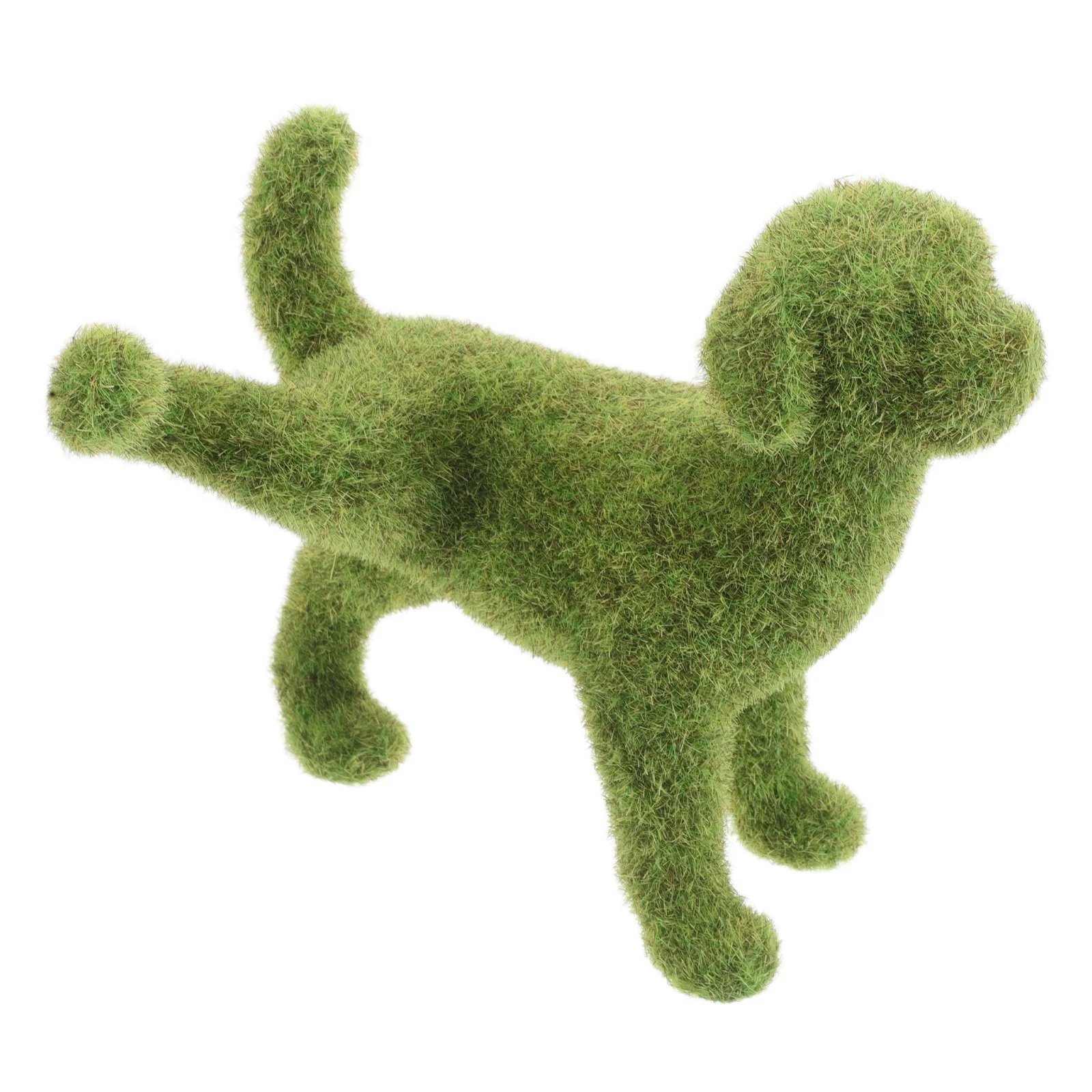 

Green Flocking Dog Statue Lifelike European Style Outdoor Sculpture Garden Ornament Lawn Courtyard Balcony Decoration