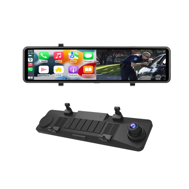 

12 Inch IPS Touch Screen 4G/5G GPS Navigation Driving Recorder 4K 1080P Rearview Mirror Wireless CarPlay Dash Cam