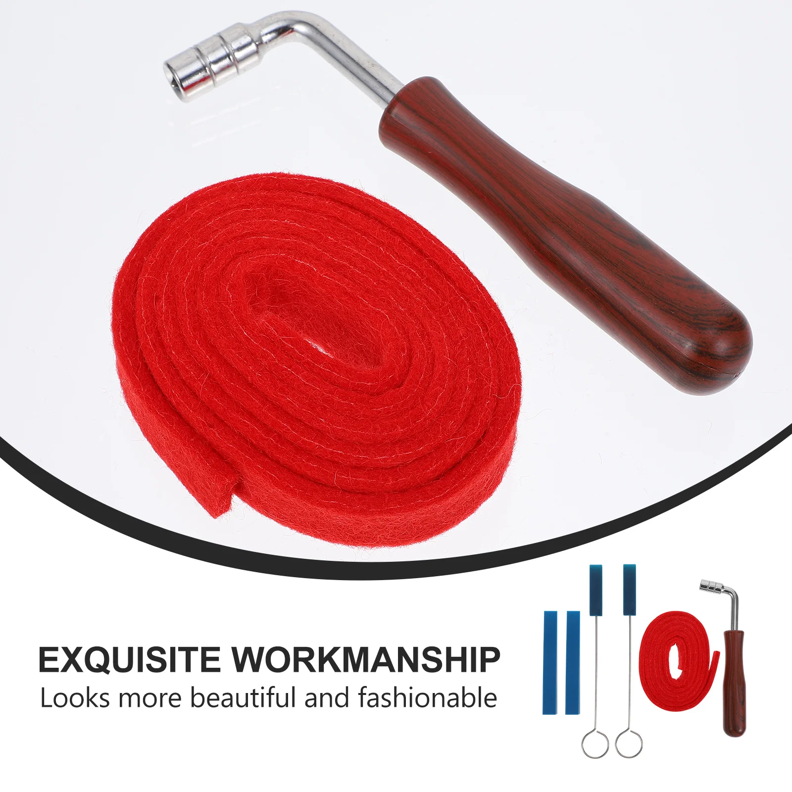 

1Set Piano Tuning Tool Kit Durable Stainless Steel Wrench Rubber Silence Mutes Blocks Tape Useful Accessories for Piano