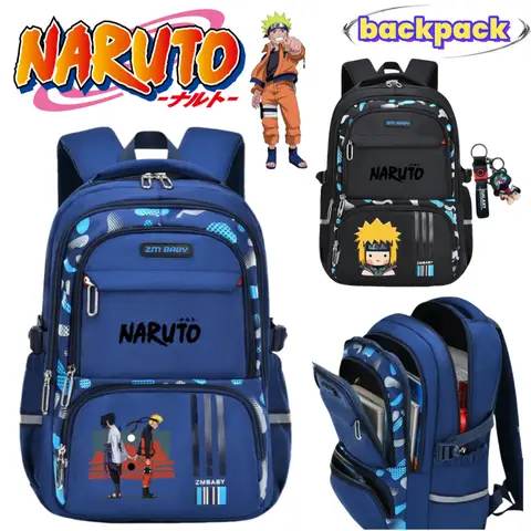 NARUTO Uzumaki Naruto Uchiha Sasuke Anime Merchandise Backpack Student Large Capacity Lightweight Spine-Protecting School Bag