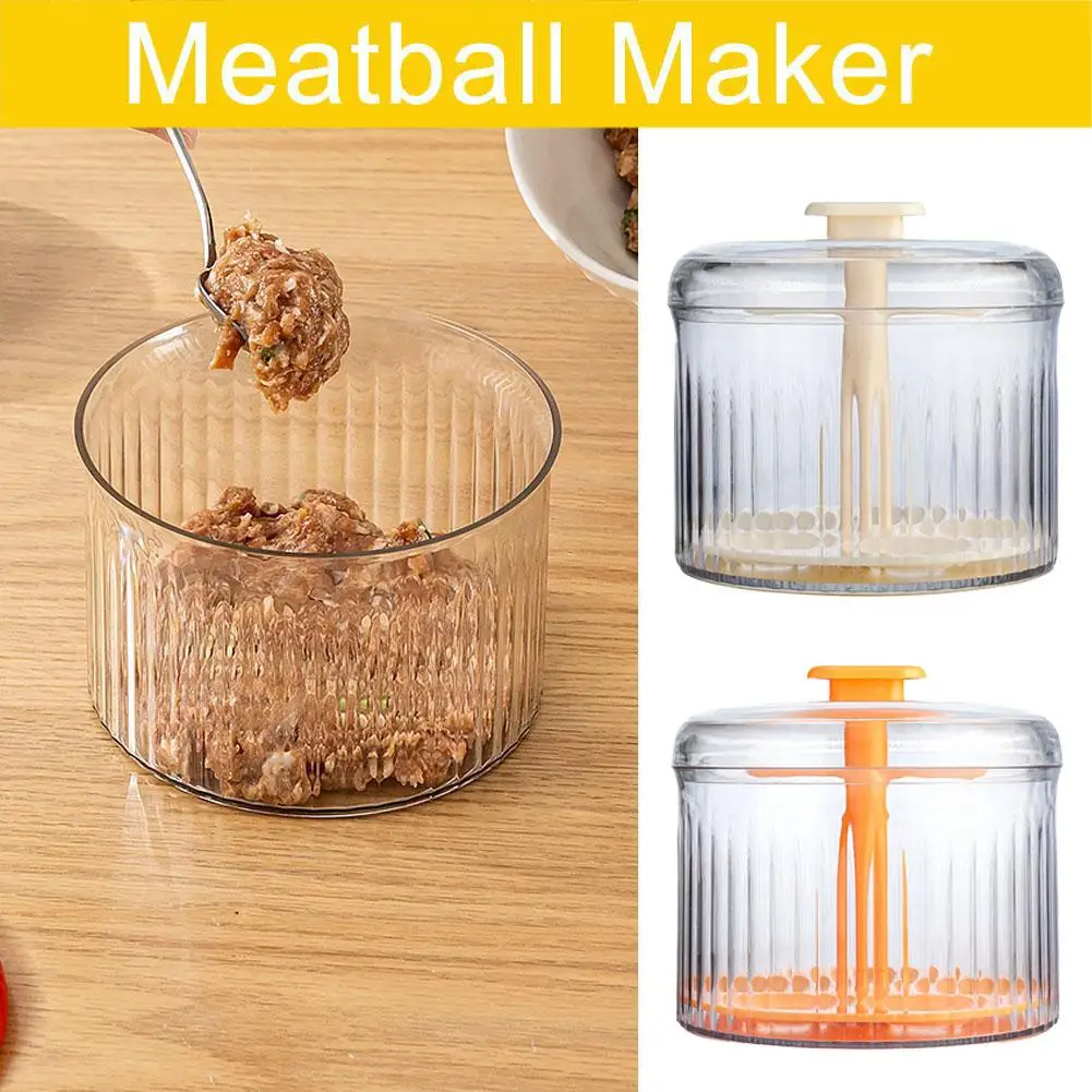 Translucent Meatball Maker, Kitchen Extruded Meatball Making Tool, Ground Meat Freezer Storage Containers, Easyto Clean