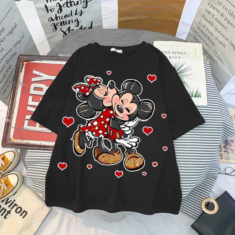 Summer Women Korean New Mickey Mouse Women\'s Tshirt Version of Loose Half-sleeved Summer Women\'s Tshirt Women Clothes Y2K